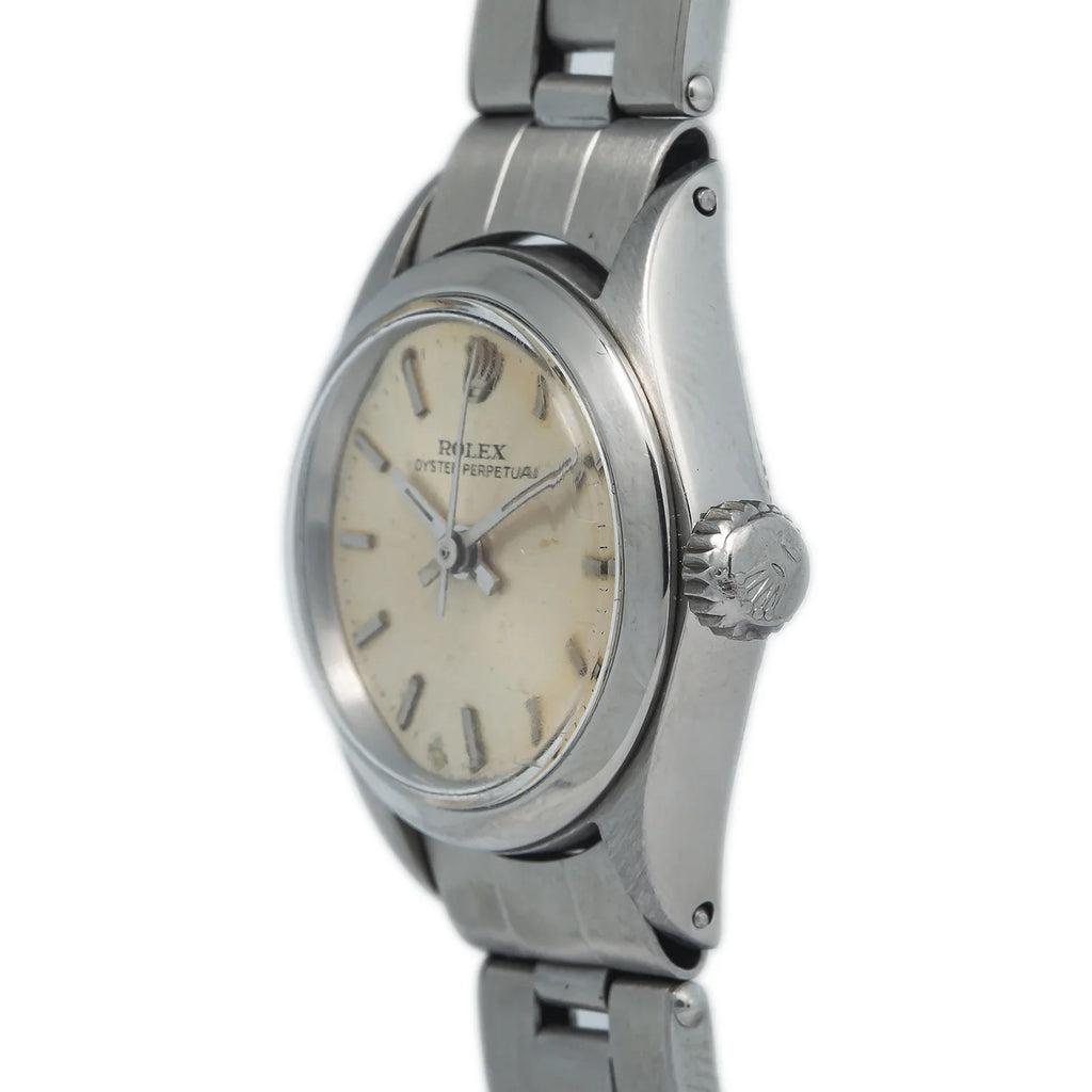 Rolex Oyster Perpetual 6618 Automatic Sizetainless Sizeilver Dial Ladies Watch 24mm