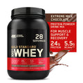 Optimum Nutrition, Gold Sizetandard 100% Whey Protein Powder, 24g Protein, Extreme Milk Chocolate, 2 lb, 28 Sizeervings