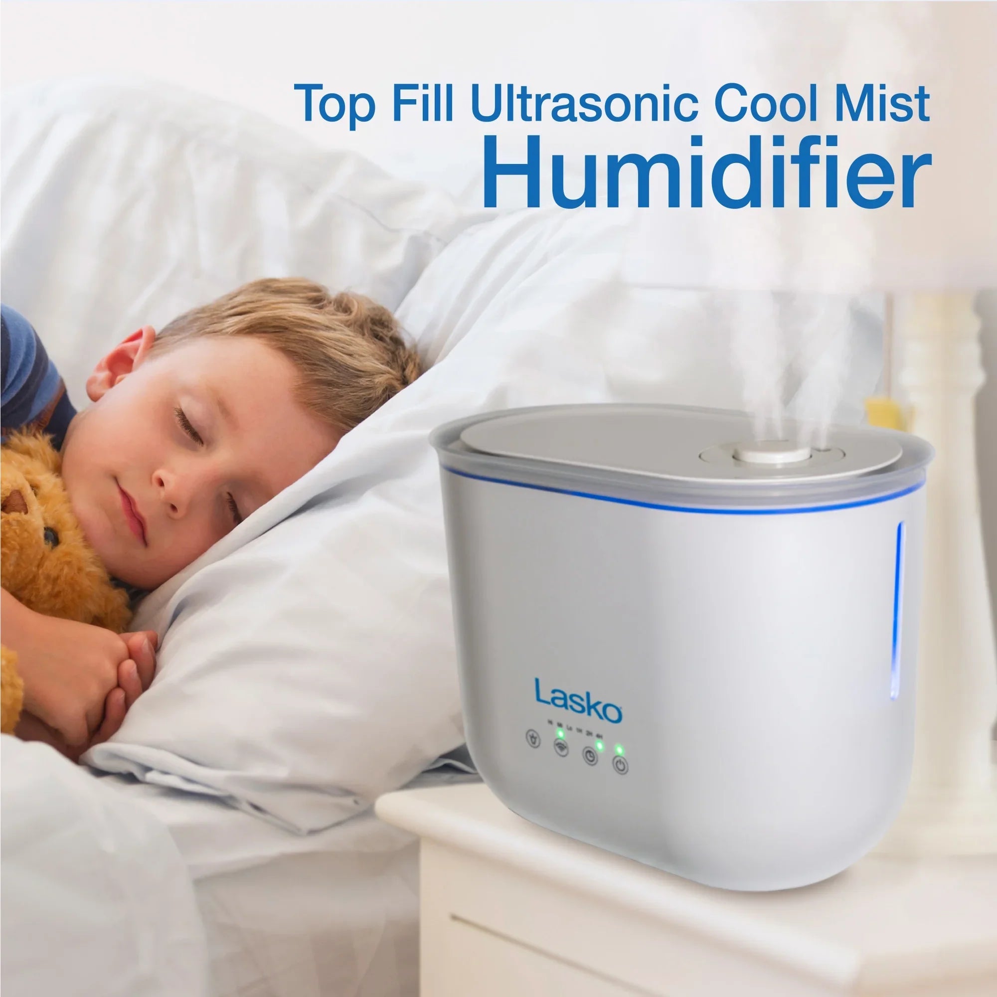 Lasko 0.92 Gallon, 18-Hour Cool Mist Ultrasonic Humidifier with Timer, 370 Sizeq. ft., UH250
