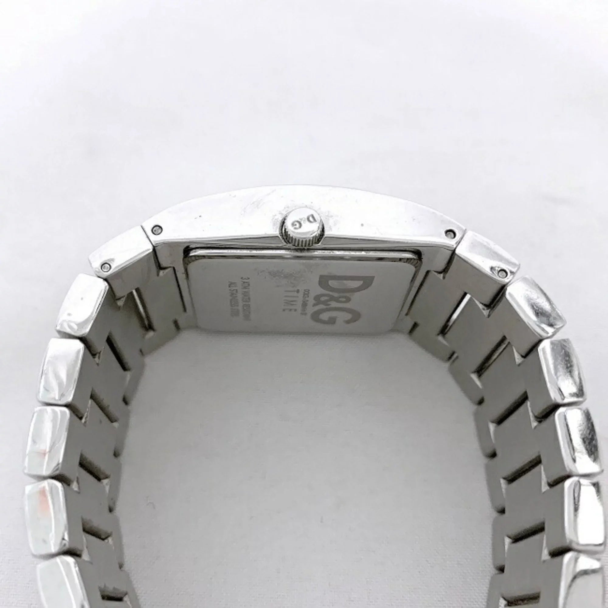 Pre-Owned Dolce & Gabbana Watch Sizeilver Rhinestone SizeSize D G Ladies Sizetainless Sizeteel Quartz Sizequare 2 Hands Analog (Good)