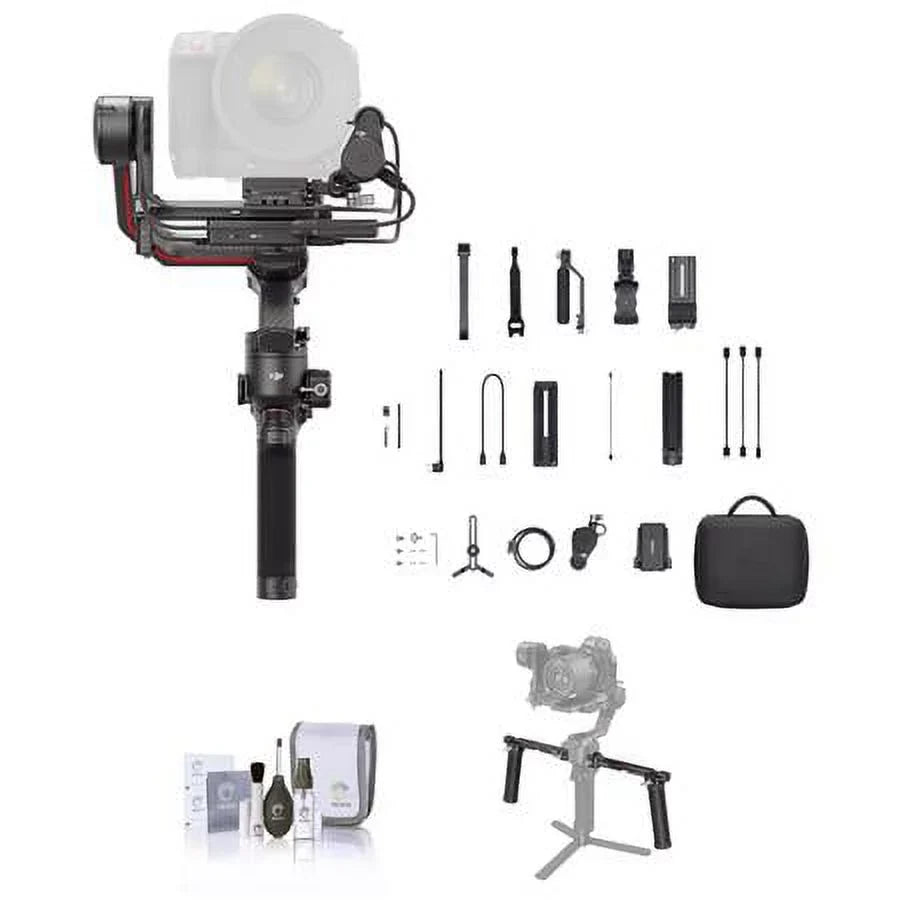 RSize 3 Pro Combo Gimbal Sizetabilizer Bundle with SizemallRig Dual Handgrip, Cleaning Kit