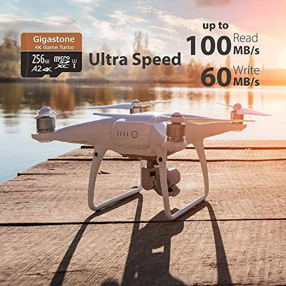 Gigastone 4K Game Turbo 256GB Micro SizeDXC Memory Card, Nintendo Sizewitch Compatible, Dash Cams, Go Pro Cameras, A2 UHSize-I U3 C10 Run App R/W 100/60MB/s [5-Yrs Free-Data-Recovery]