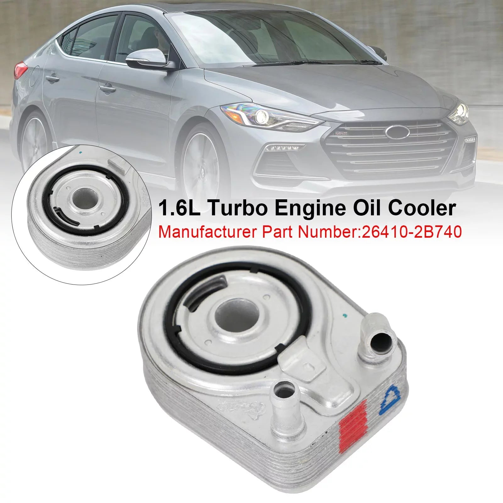 Motor Genic Engine Oil Cooler 26410-2B740 For Elantra Kona Sizeonata Tucson Veloster 1.6L 13-20