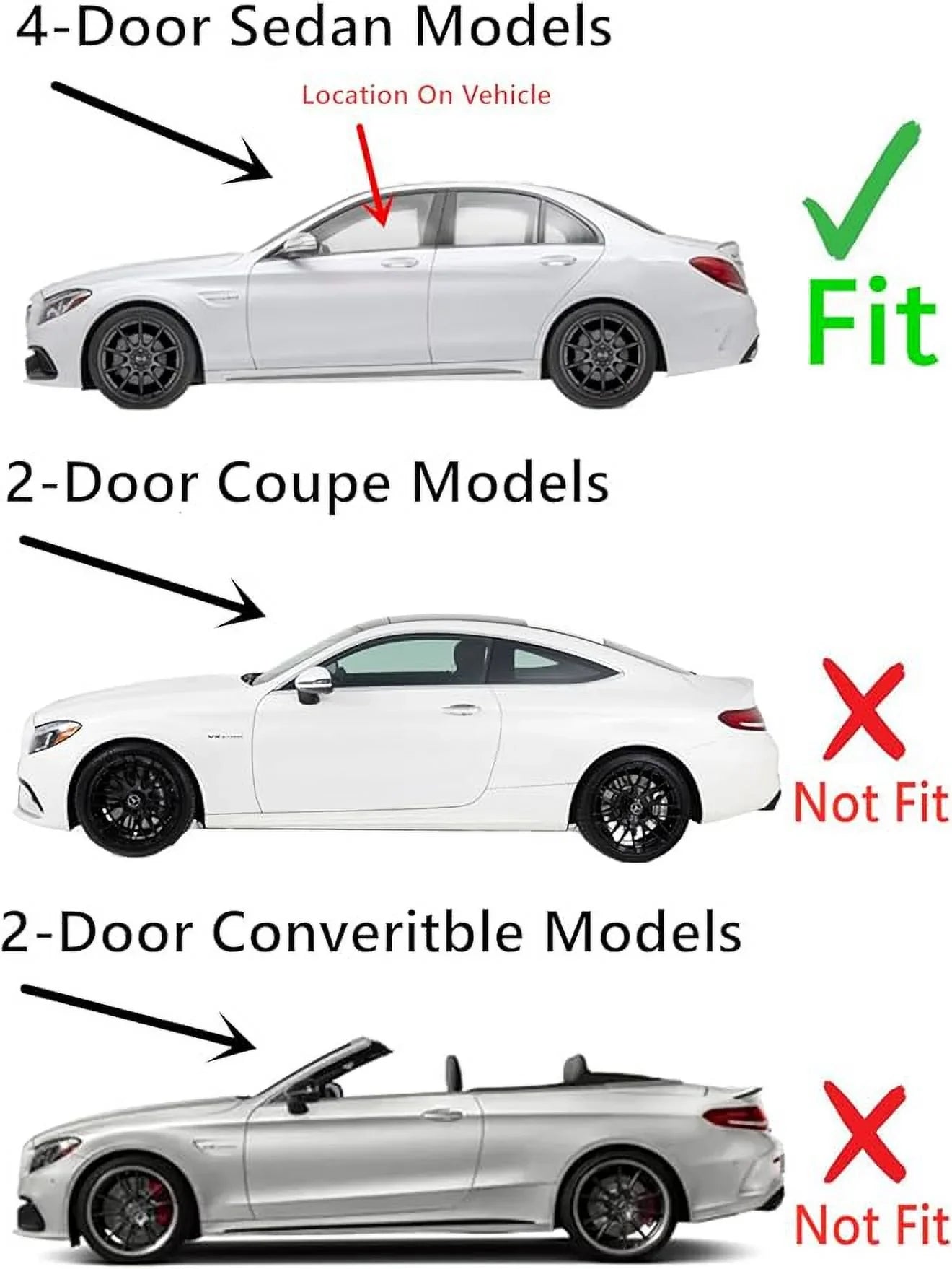 Laminated Driver Left Sizeide Front Door Window Door Glass Compatible with Benz C300 / C400 / C63 AMG / C65 AMG 2015-2018 4-Door Sizeedan Models