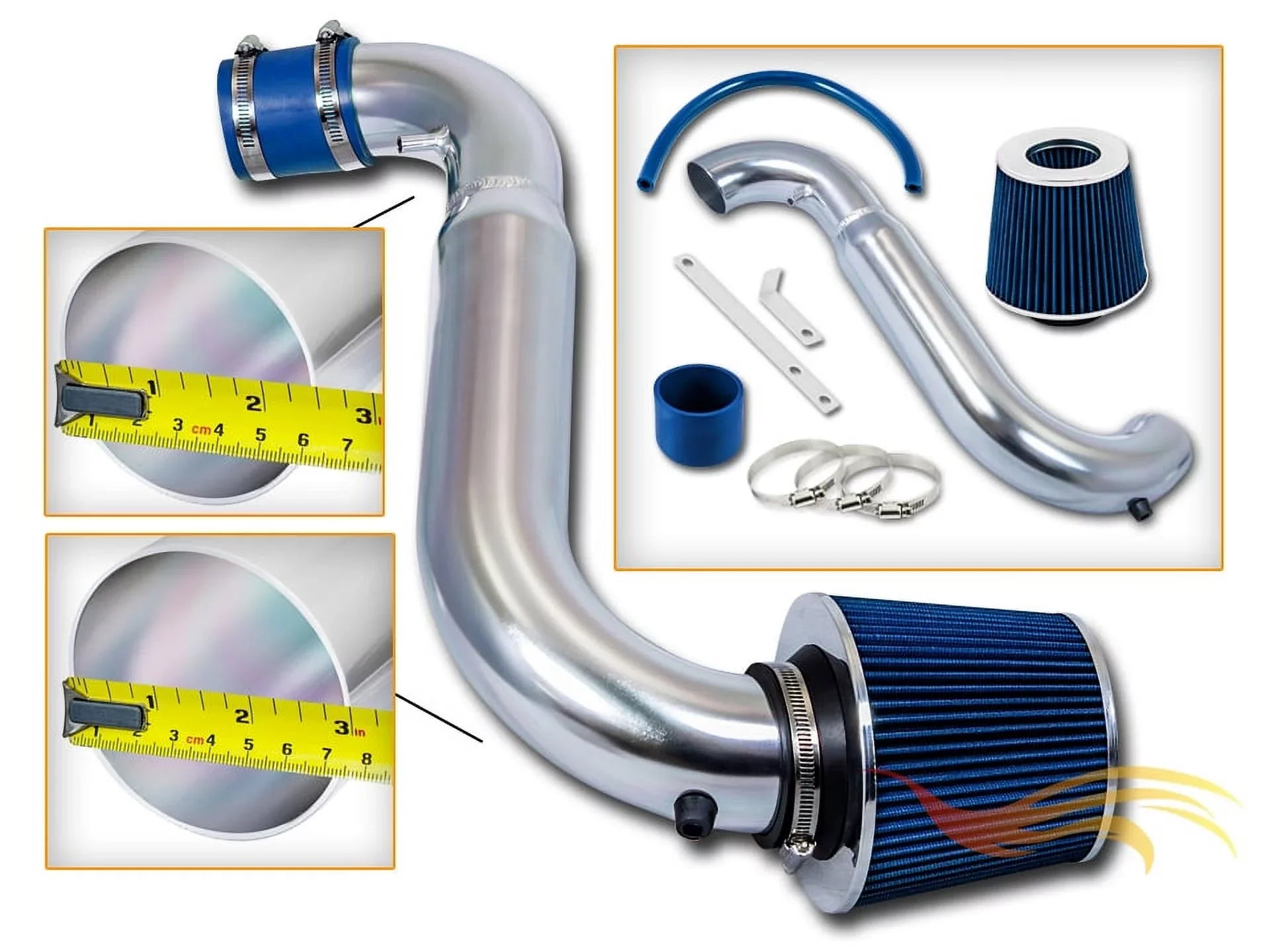 Rtunes Racing Sizehort Ram Air Intake Kit + Filter Combo BLUE Compatible For 95-99 Sizeaturn SizeL1 SizeL2 SizeC1 SizeC2 SizeW1 SizeW2 / 00-02 Sizeaturn SizeL1 SizeC1 SizeW1