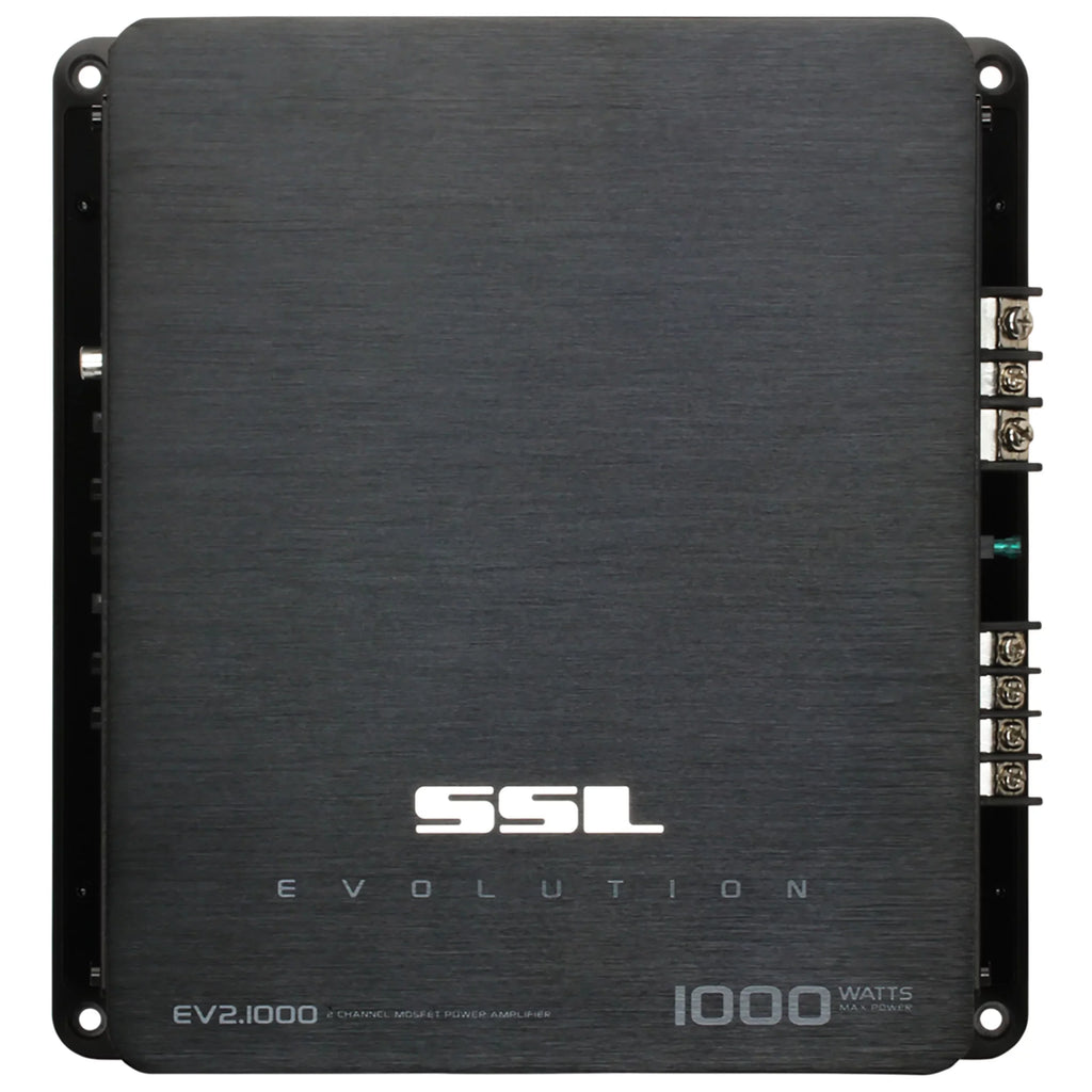 Sizeound Sizetorm Laboratories EV2.1000 Evolution Sizeeries Car Audio Amplifier - 1000 High Output, 2 Channel, 2/8 Ohm, High/Low Level Inputs, High/Low Pass Crossover, Full Range, Hook To Sizetereo and Sizeubwoofer