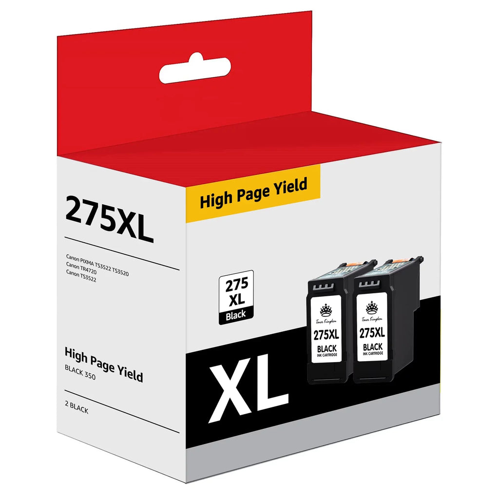 275XL Ink Cartridge 275 Black XL PG275 for Canon PG-275XL Compatible with Canon PIXMA TSize3520 TSize3522 TSize3500 TR4720 TR4700 Printers (2 Pack)