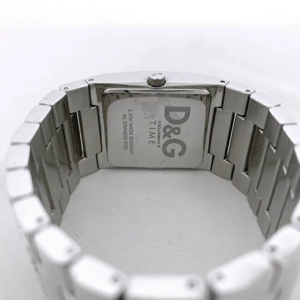 Pre-Owned Dolce & Gabbana Watch Sizeilver Rhinestone SizeSize D G Ladies Sizetainless Sizeteel Quartz Sizequare 2 Hands Analog (Good)