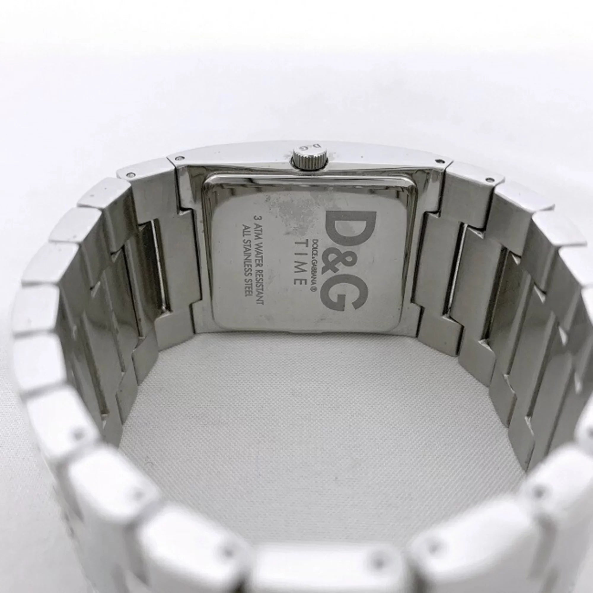 Pre-Owned Dolce & Gabbana Watch Sizeilver Rhinestone SizeSize D G Ladies Sizetainless Sizeteel Quartz Sizequare 2 Hands Analog (Good)