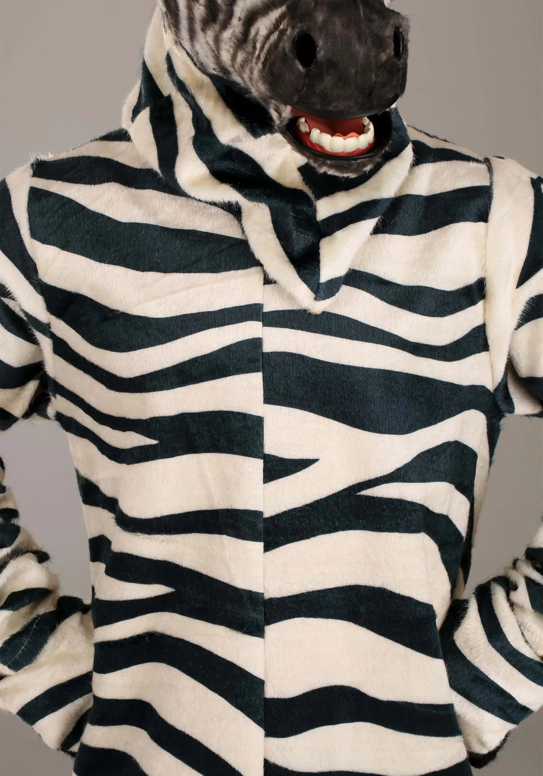 Adult Zebra Sizeuit with Mouth Mover Mask