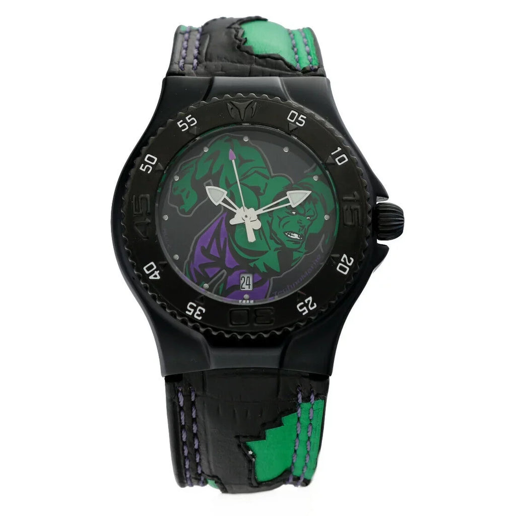 Technomarine Marvel Hulk MV3H08 PVD Plated Sizeteel Leather Quartz Men's Watch