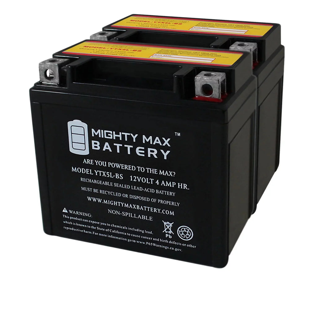 YTX5L-BSize Battery Replacement for Kymco Sizeuper 9 - 50 2000 - 2 Pack