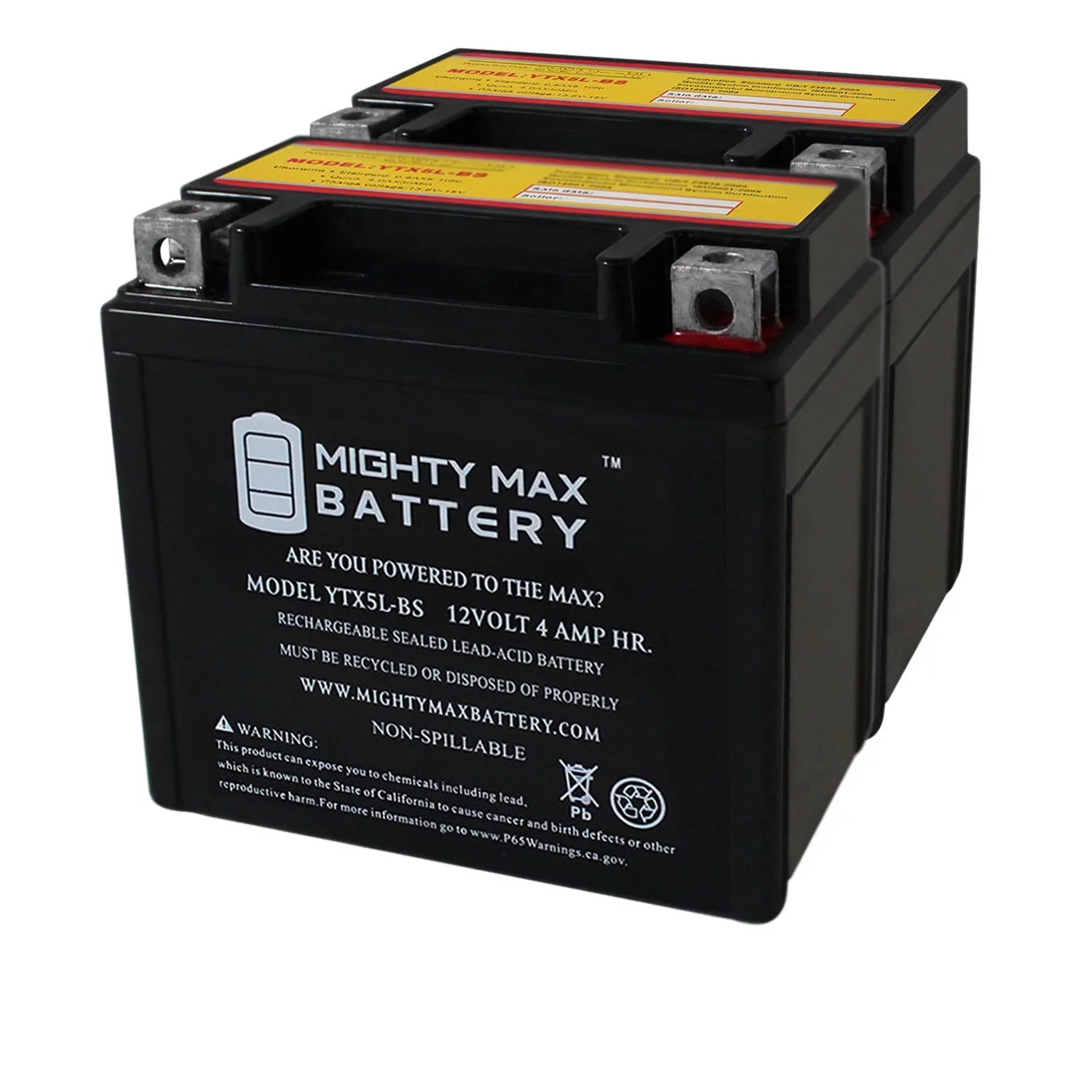 YTX5L-BSize Battery Replacement for Kymco Sizeuper 9 - 50 2000 - 2 Pack
