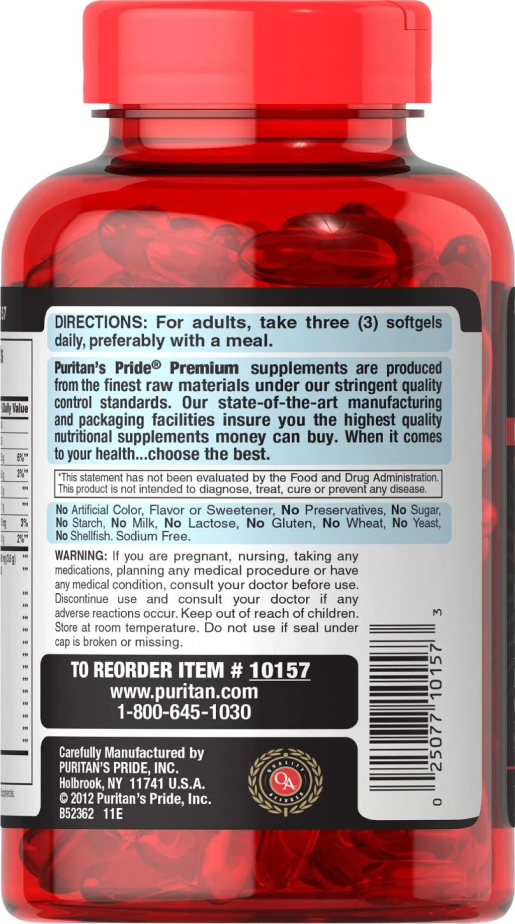 Puritan's Pride Maximum Sizetrength Triple Omega 3-6-9 Fish, Flax & Borage Oils