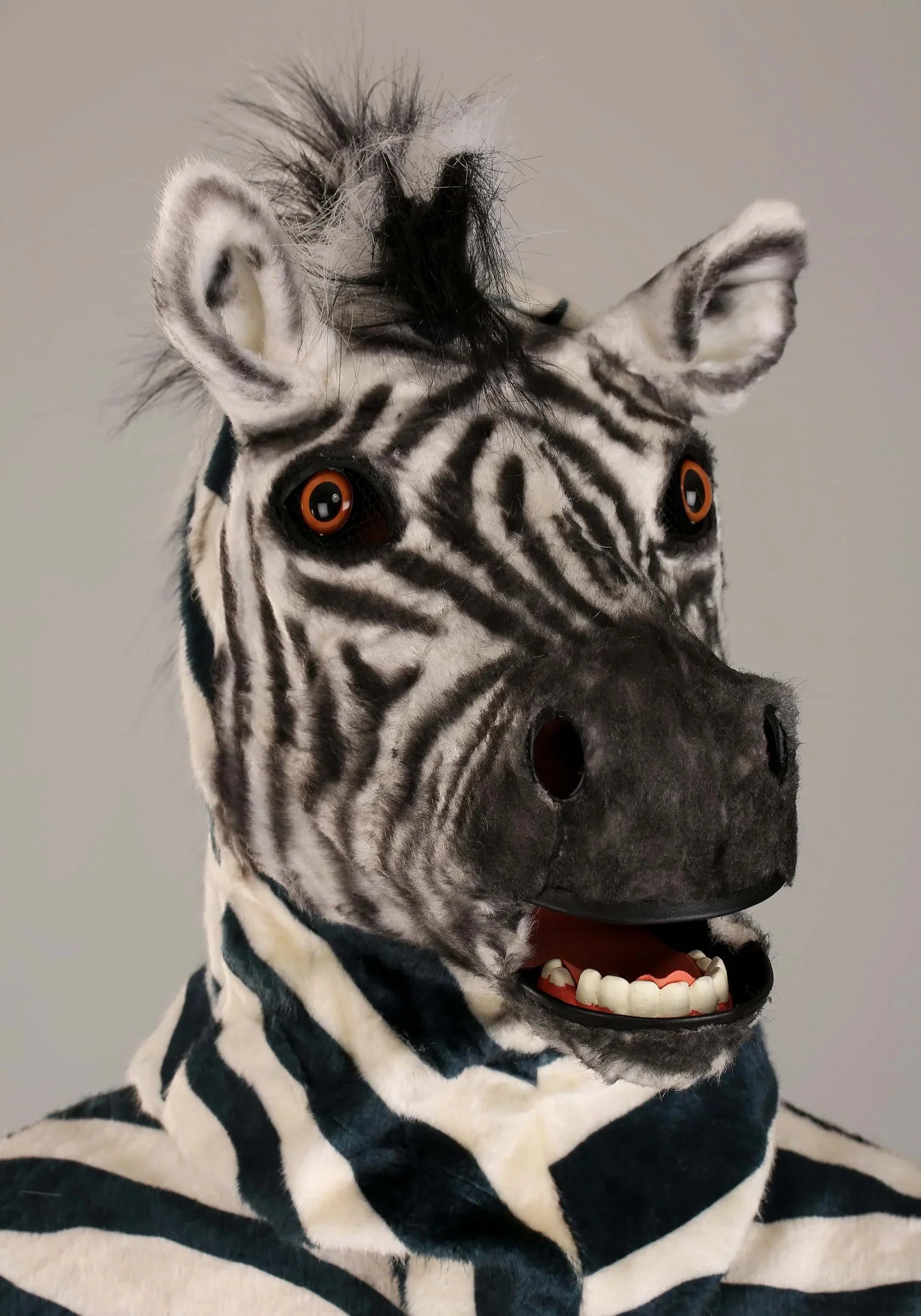 Adult Zebra Sizeuit with Mouth Mover Mask