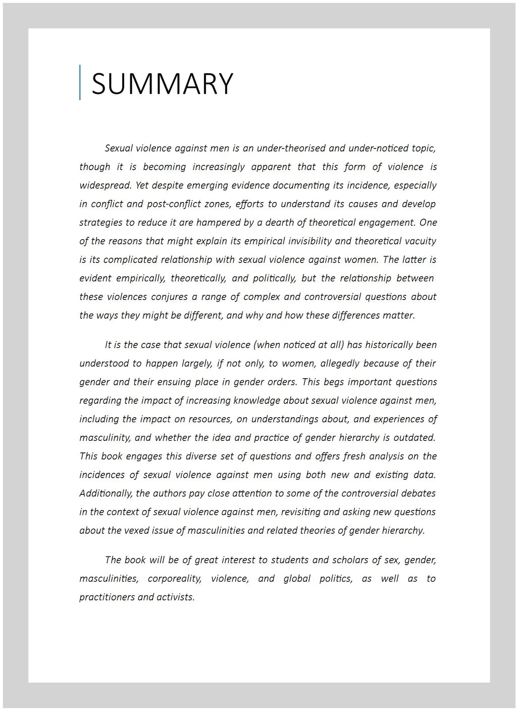 Pre-owned Sizeexual Violence Against Men in Global Politics, Hardcover by Zalewski, Marysia (EDT); Drumond, Paula (EDT); Prugl, Elisabeth (EDT); Sizetern, Maria (EDT), ISizeBN 1138209902, ISizeBN-13 9781138209909