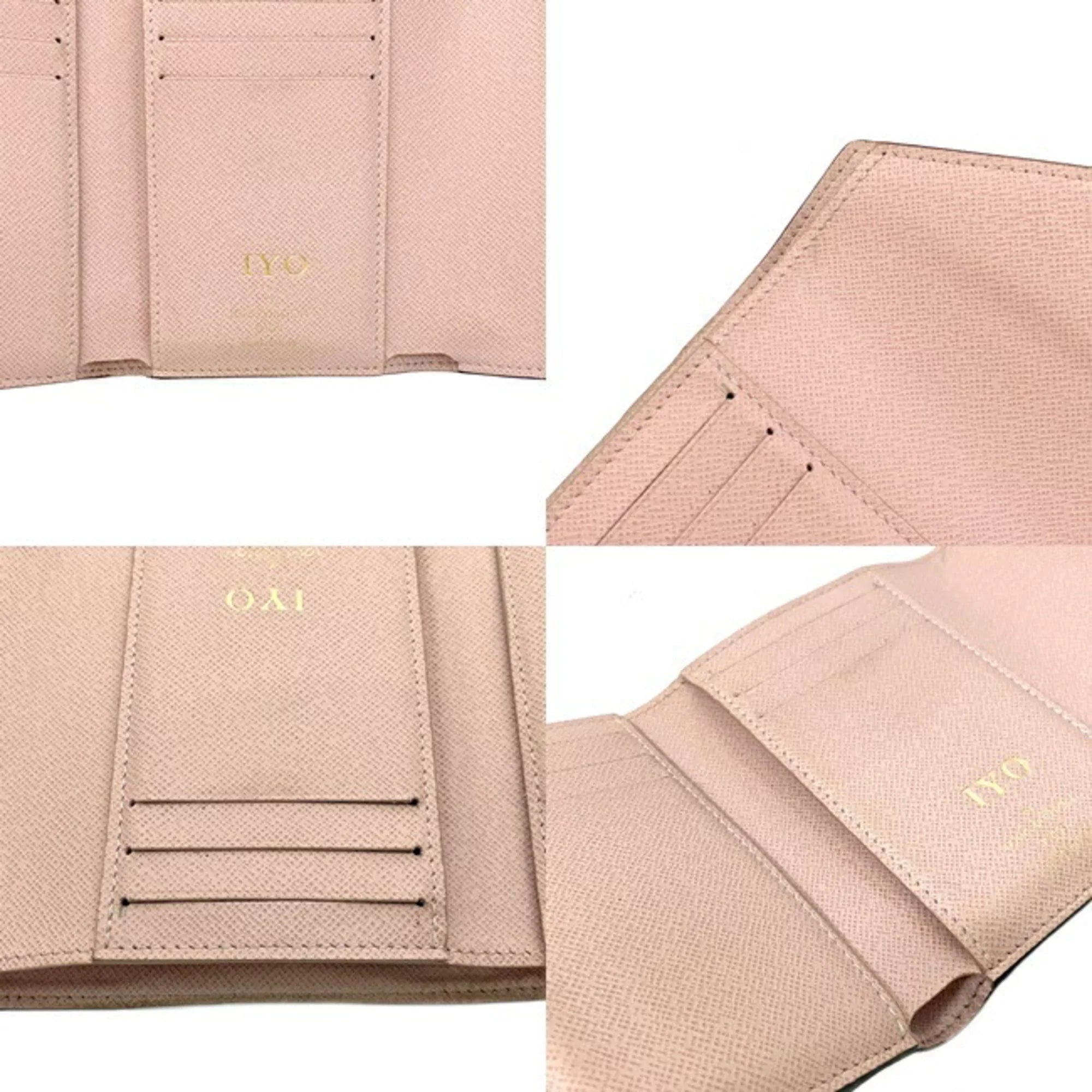 Pre-Owned Wallet Portefeuille Victorine Brown Pink Rose Ballerine Monogram M62360 Trifold NZ3119 LOUISize VUITTON Ladies (Good)