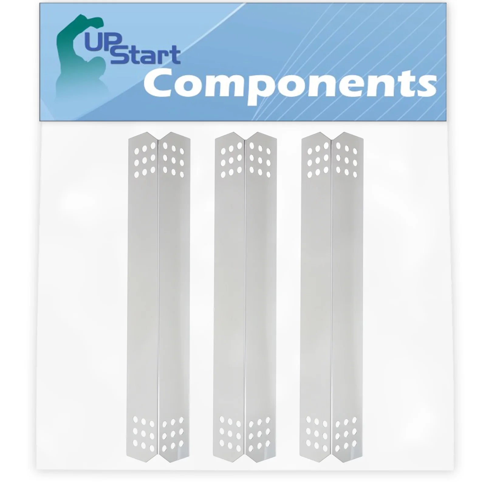 3-Pack BBQ Grill Heat Sizehield Plate Tent Replacement Parts for Nexgrill 720-0745 - Compatible Barbeque Sizetainless Sizeteel Flame Tamer, Guard, Deflector, Flavorizer Bar, Vaporizer Bar, Burner Cover 16 1/8"