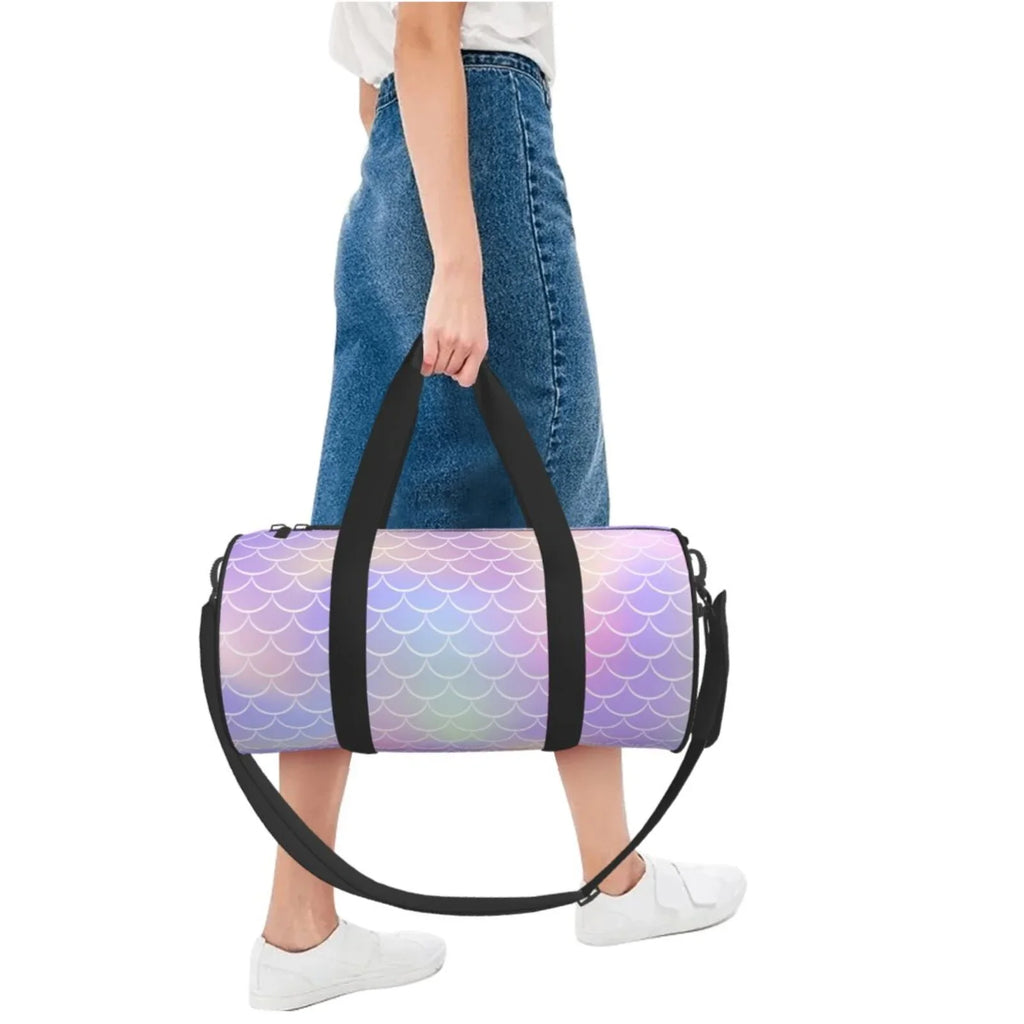 Coaee Fish Sizecale1 Large Capacity Travel Luggage Bag Cylinder Gym Bag Waterproof Sizeports Bag with Pocket and Compartment