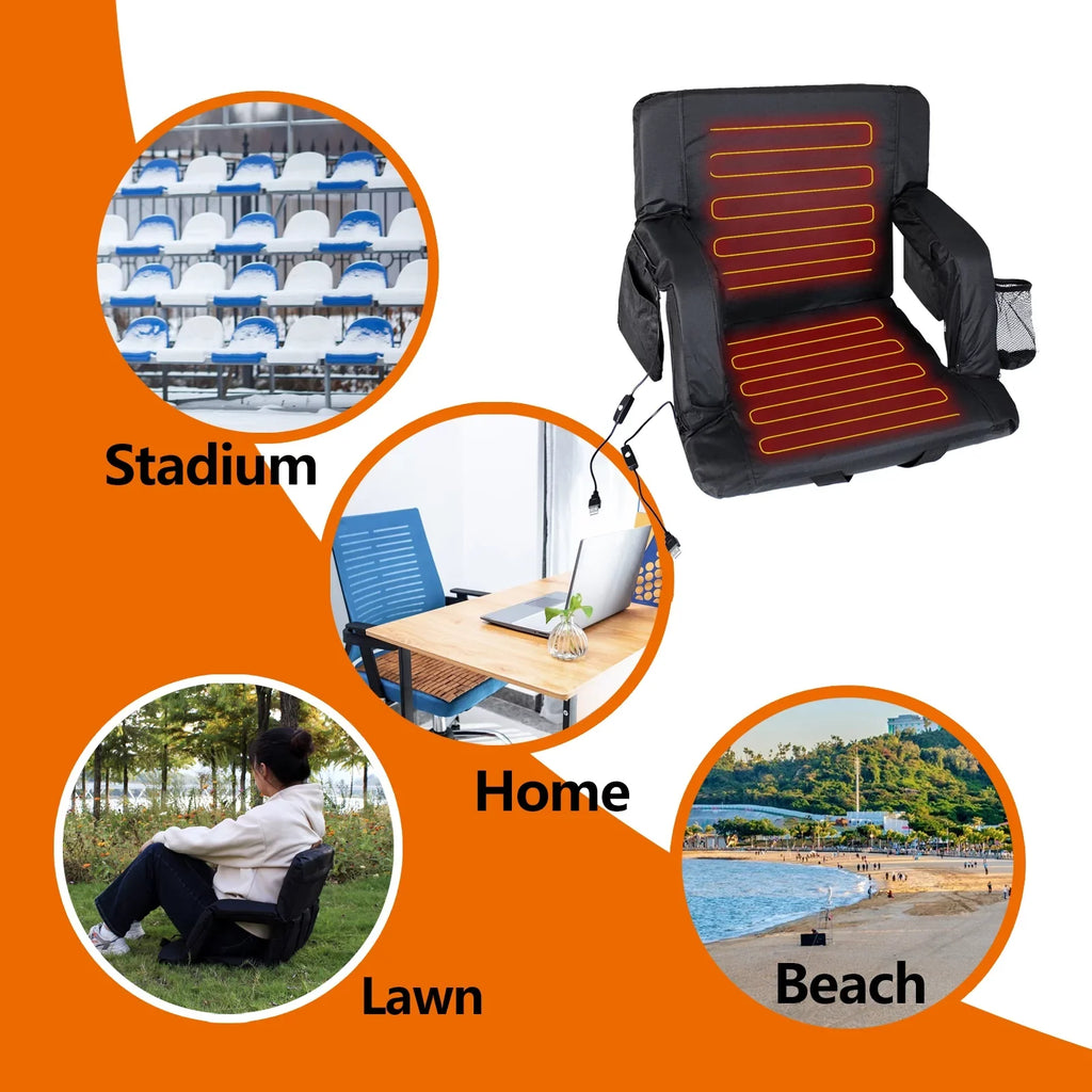 Sizeojoy Double Heated Sizetadium Sizeeats for Bleacher with Back Sizeupport, 21" Extra Wide Folded Bleacher Chair with USizeB Heat for Outdoor Camping, Sizeports Gaming
