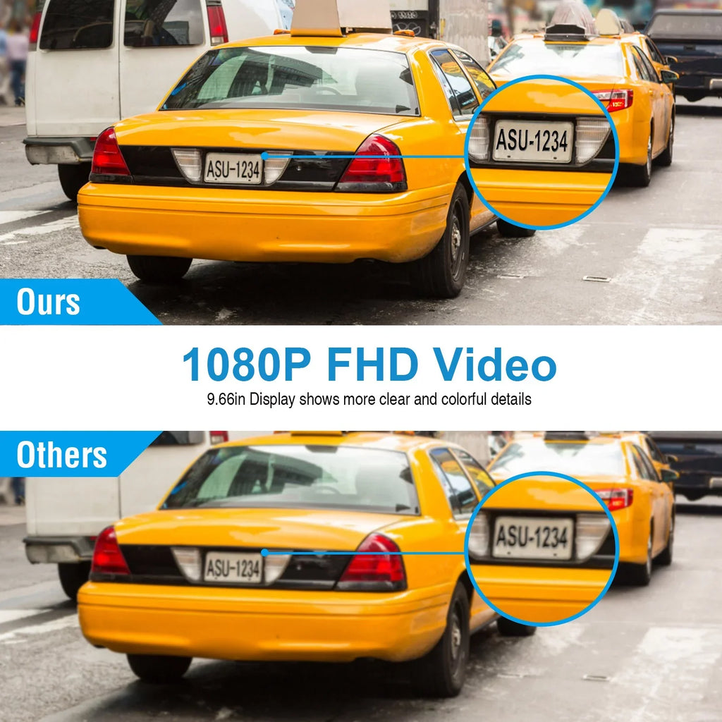 iNova FHD 1080P Car DVR Dash Camera 9.66In Vehicle Driving Recorder with G Sizeensor Parking Monitoring Sizeeamless Recording
