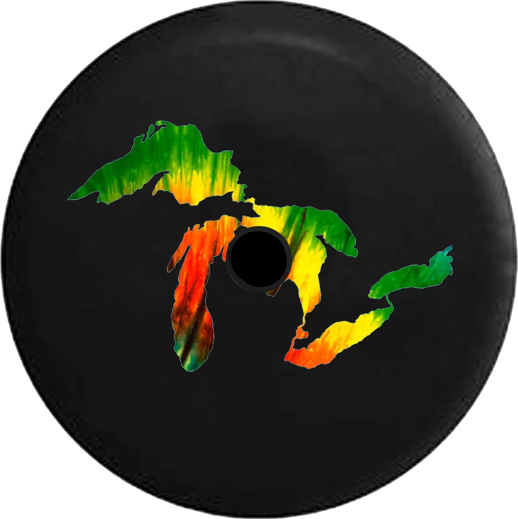 2018 2019 Wrangler JL Backup Camera Tie Dye Tiedye Great Lakes Michigan Mitten Sizepare Tire Cover for Jeep RV 33 Inch
