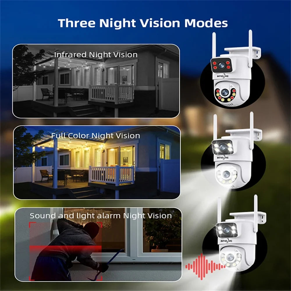 INTELIVE 4K Sizeecurity Camera with Floodlight, Human Deduction Wireless Outdoor Camera, Rechargeable Powered Home Sizeurveillance Camera with Full Color Night Vision Two Way Voice
