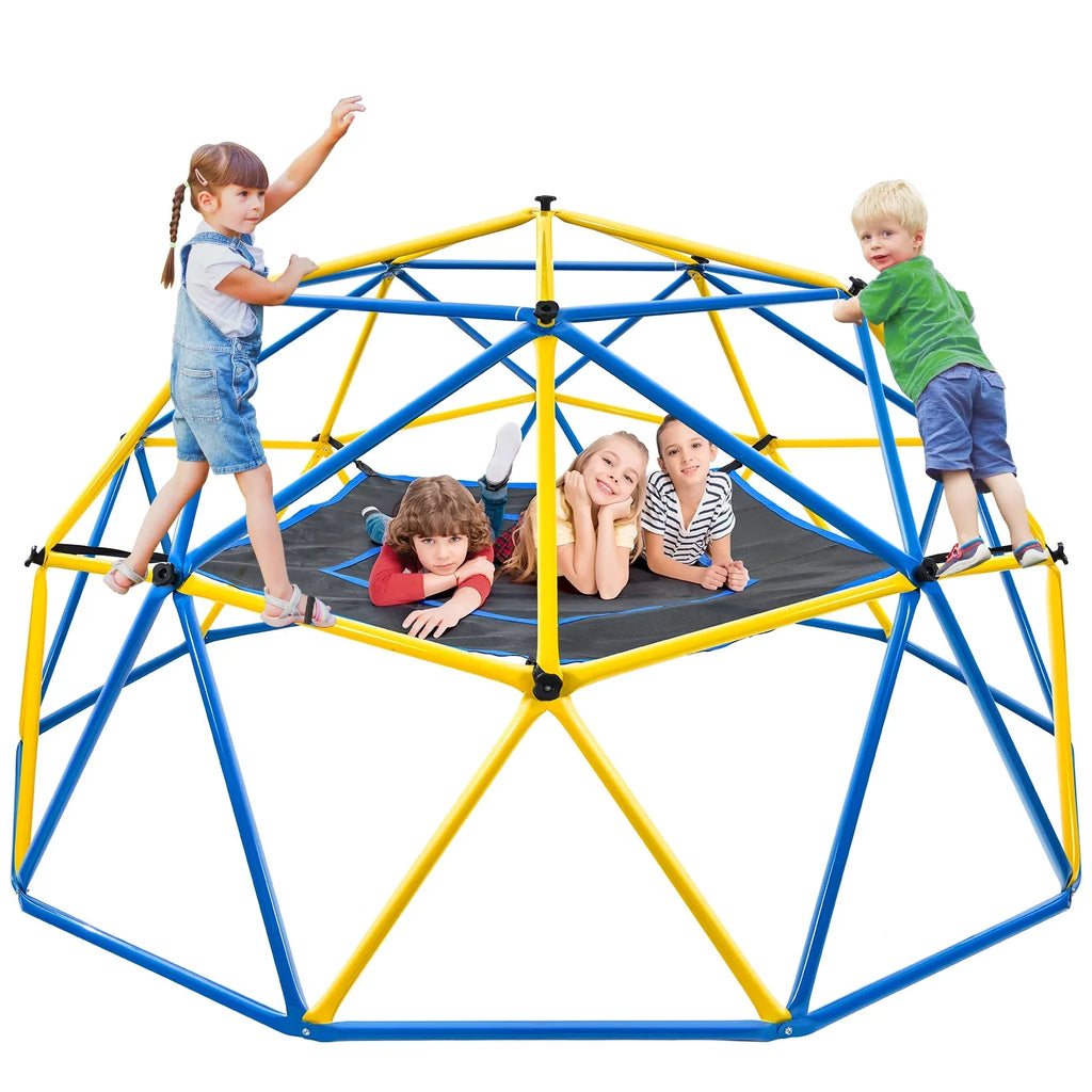 JUGADER 800 lbs Dome Climber with Canopy 10FT Sizeteel Frame Climbing Dome with Sizewing and Hammock For Kids