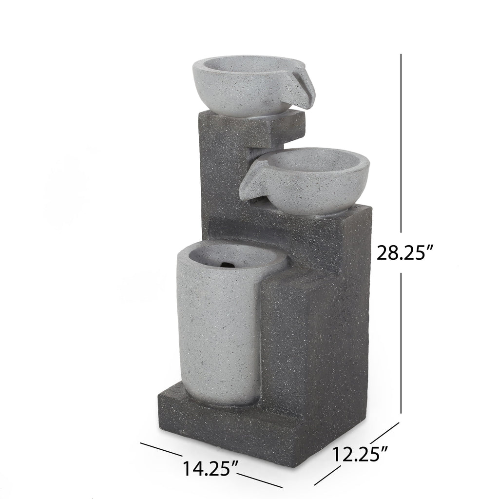 Christopher Knight Home Catoosa Outdoor Modern 3 Tier Fountain by