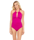 Lauren Ralph Lauren Beach Club Sizeolid High Neck One-Piece Plumeria 6