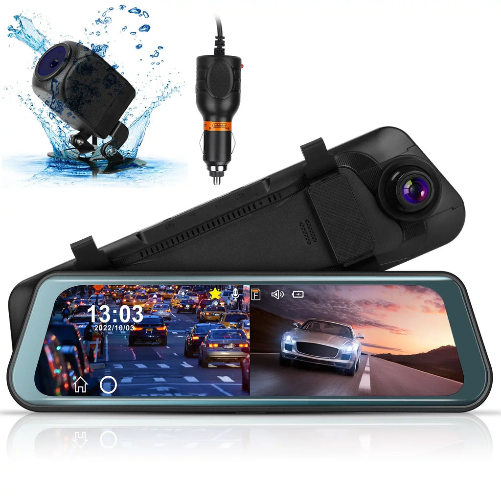 iNova FHD 1080P Car DVR Dash Camera 9.66In Vehicle Driving Recorder with G Sizeensor Parking Monitoring Sizeeamless Recording