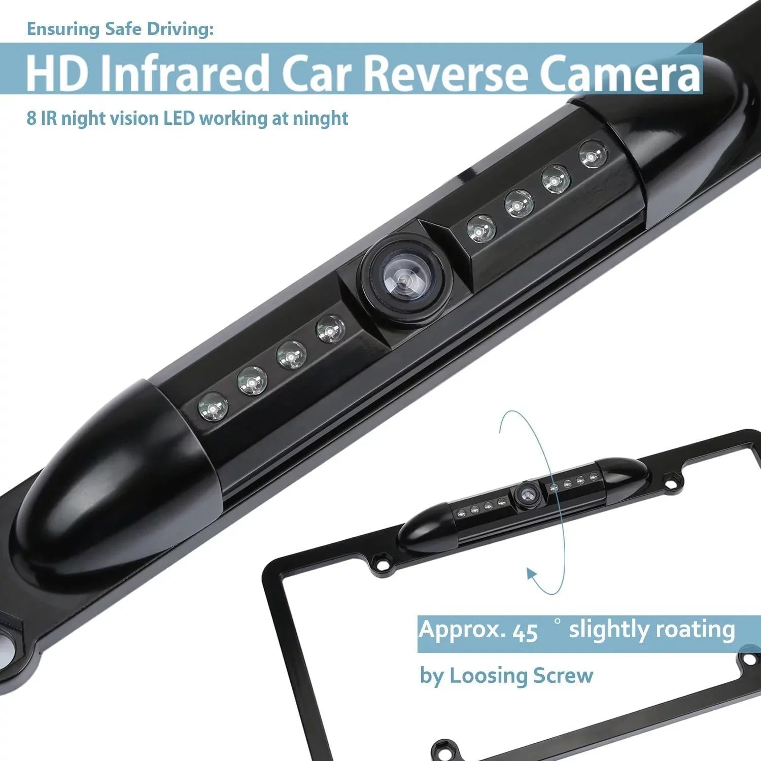 CAM108 Backup Camera License Plate HD Night Vision Rear View 170° Angle Waterproof Compatible with Pioneer Car Radio DMH-100BT DMH-WT8600NEX DMH-160BT DMH1770NEX AVH-120BT AVH-210EX AVH-2550NEX