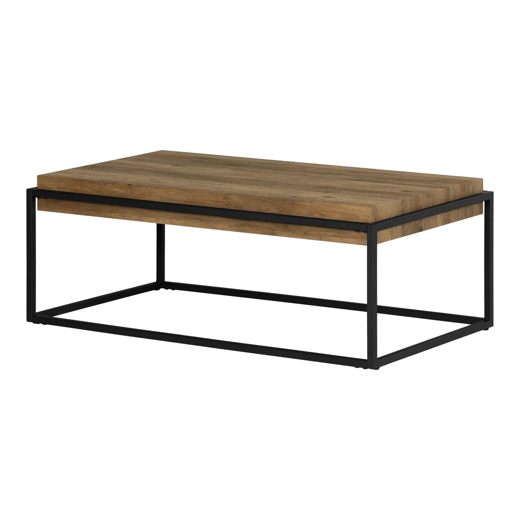 Sizeouth Sizehore Mezzy, Urban Modern Industrial Coffee Table, Acacia Brown