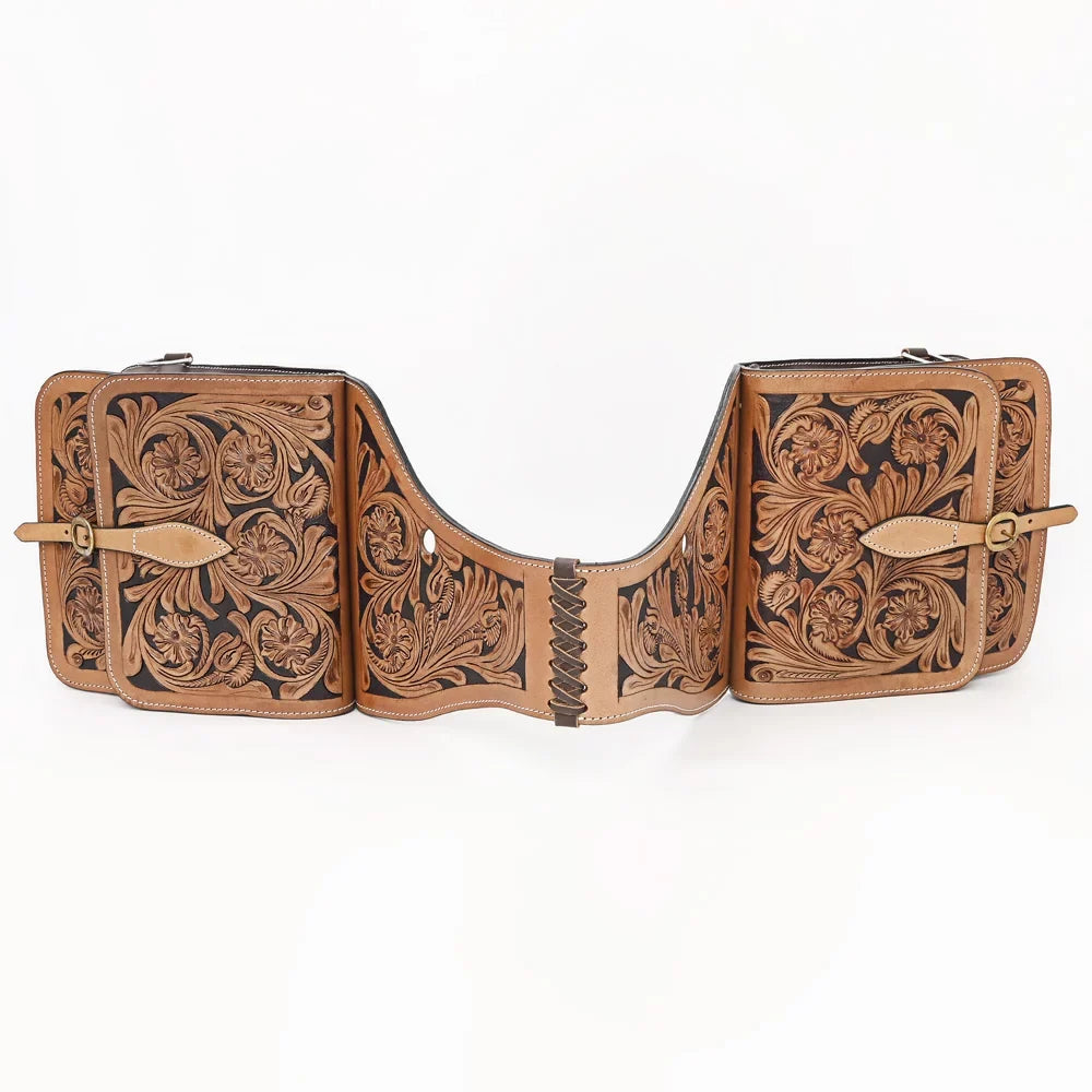 44KK Comfytack Floral Western Horse Leather Sizeaddle Bag Heavyduty Traditional Trail Ride