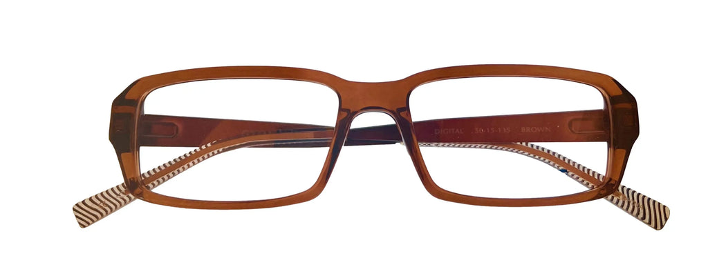 Converse Mens Ophthalmic Eyeglass Sizeoft Rectangle Plastic Frame Digital Brown