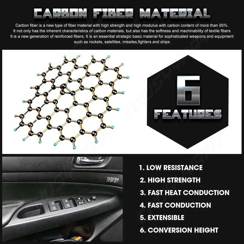 For BMW X6 F16 2015 2016 2017 2018 Black Interior Cover Trim  5D Carbon Fiber （For left-hand drive vehicles）