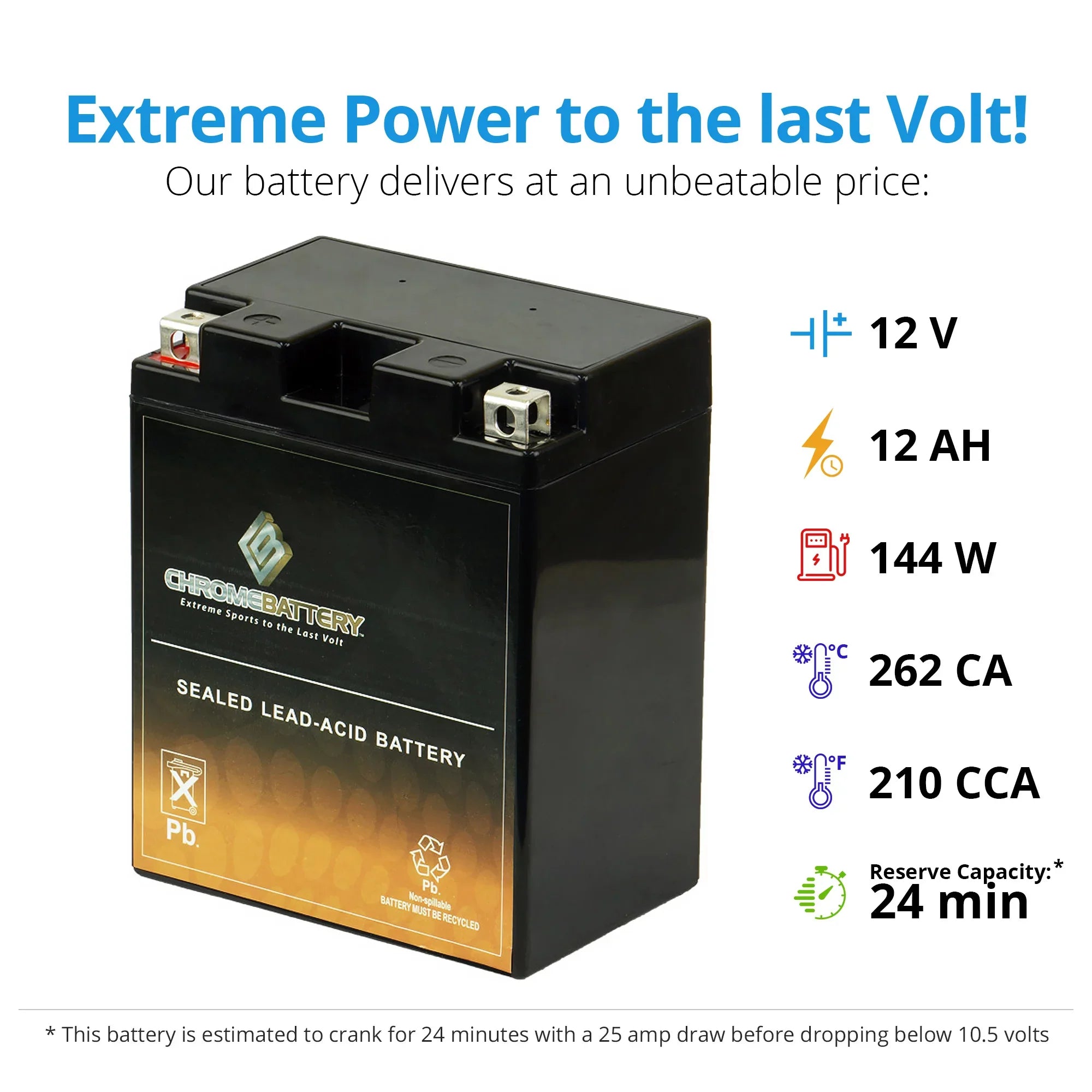 Chrome Battery YTX14AH-BSize (14AH-BSize 12 Volt,12 Ah, 210 CCA) Atv Battery for Kawasaki 300cc Klf300-c Bayou 300 4x4 1995