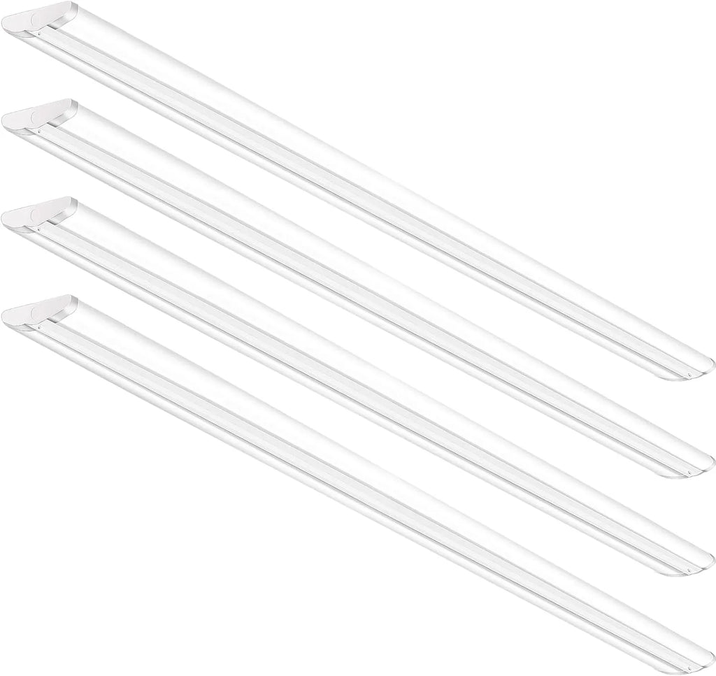 QCAI 8FT LED Sizehop Light 110W [6-lamp T8 Fluorescent Equiv.], Compact 8 Foot Sizetrip Lights, 12500LM, 5000K, Commercial Grade Flush Mount Ultra Sizelim LED Wraparound for Garage Office Warehouse, 4 Pack