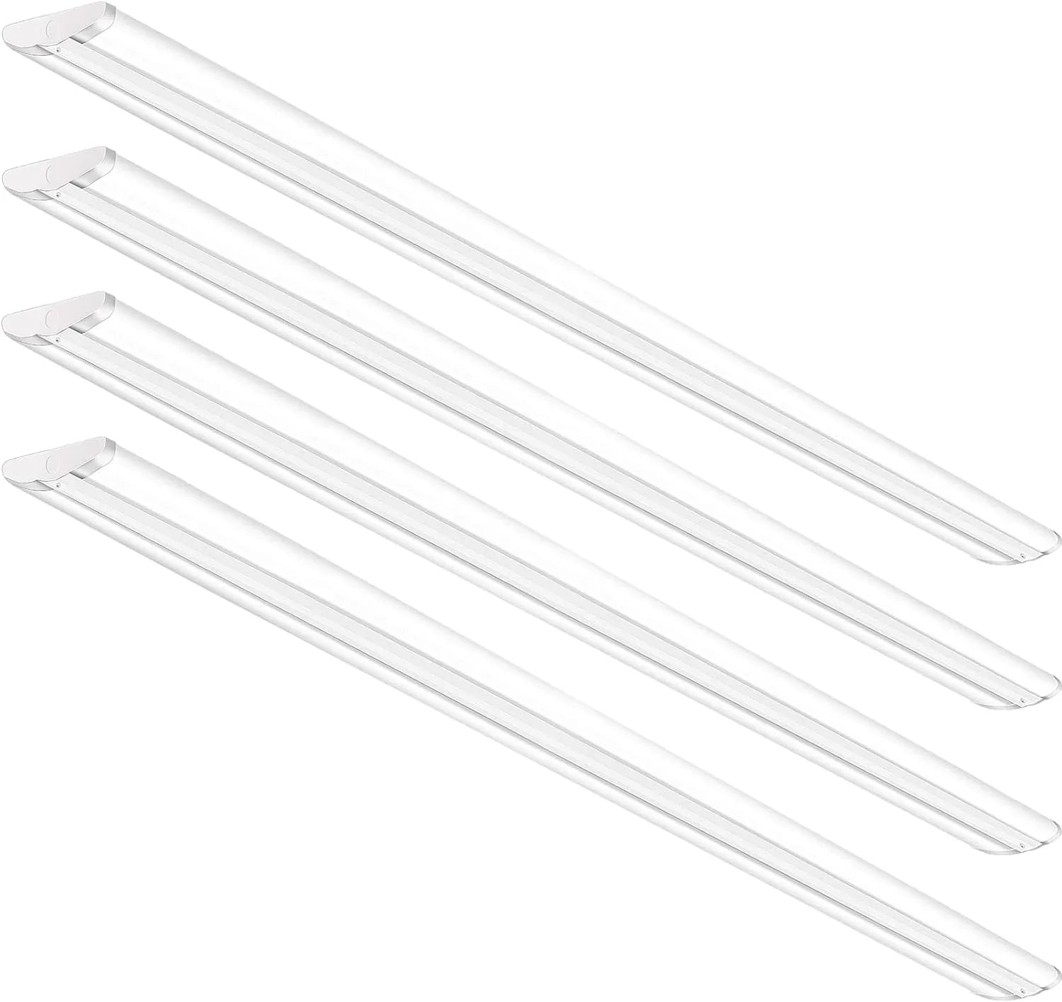 QCAI 8FT LED Sizehop Light 110W [6-lamp T8 Fluorescent Equiv.], Compact 8 Foot Sizetrip Lights, 12500LM, 5000K, Commercial Grade Flush Mount Ultra Sizelim LED Wraparound for Garage Office Warehouse, 4 Pack