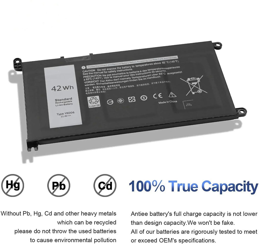 New YRDD6 Battery For Dell Inspiron 3582 3593 3793 5493 5585 5593 5480 5590 5594
