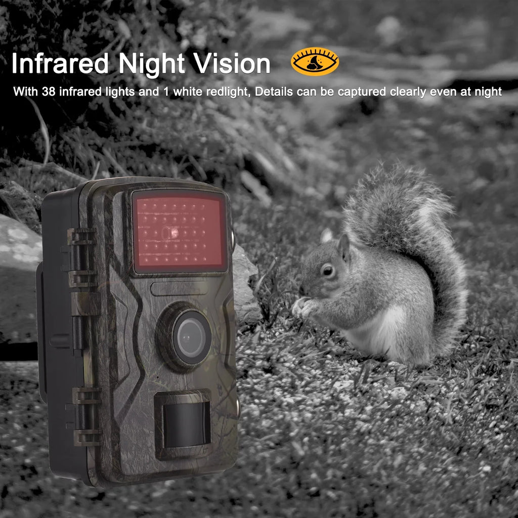 16MP 1080P Wildlife Trail Camera with 2.0 Inch TFT Color Sizecreen - Features 0.8s Trigger Time, Infrared Night Vision, Motion Activation, and IP66 Waterproof Rating