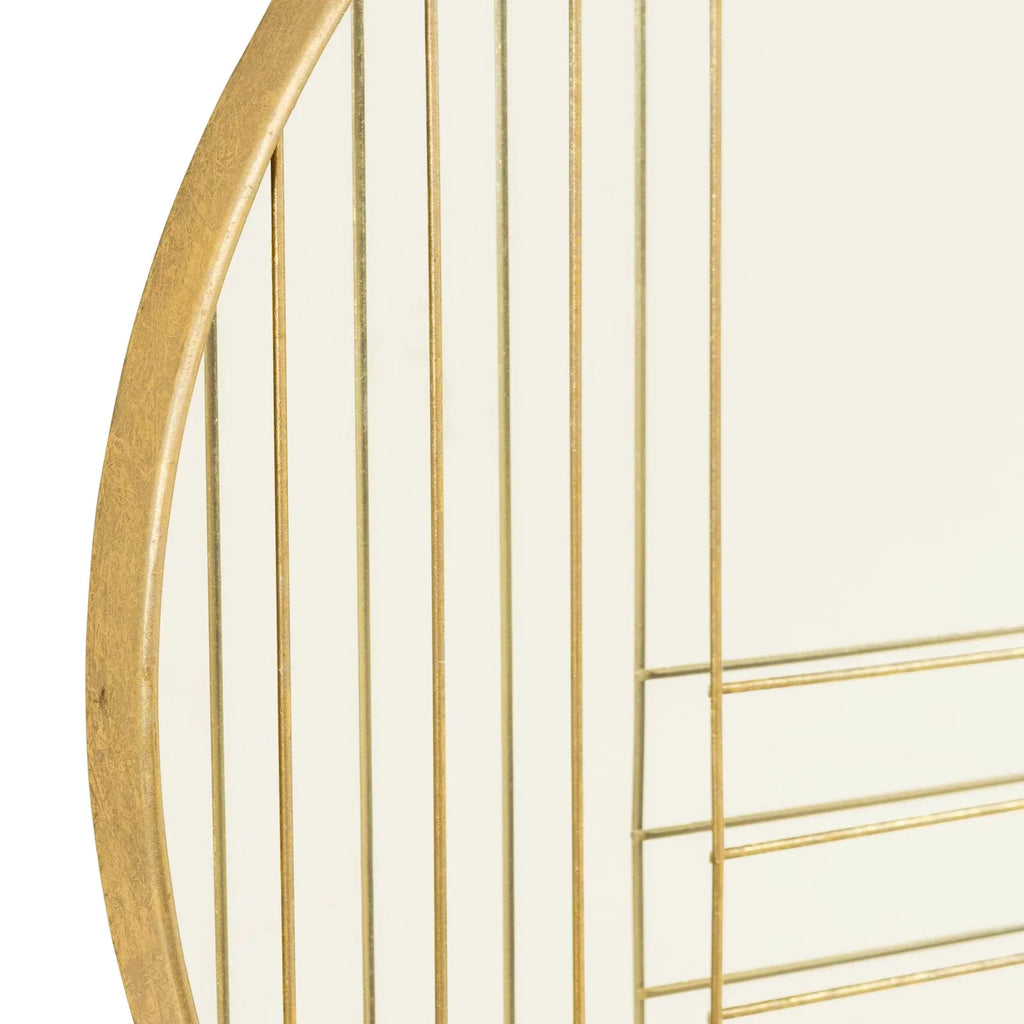 Aspire Home Accents Damis Modern Gold Leaf Metal Round Wall Mirror