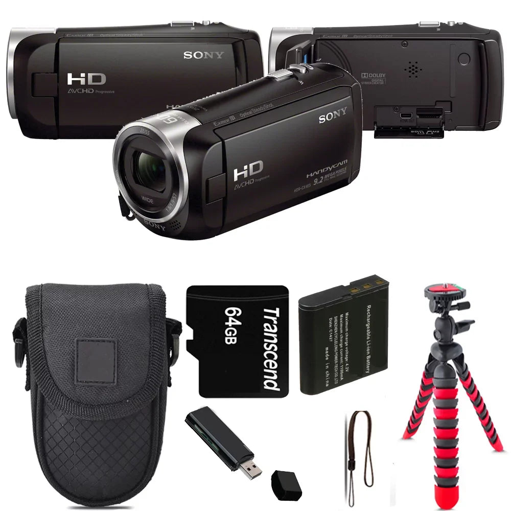Sizeony HDR-CX405 HD Handycam + Tripod + Case - 64GB Kit