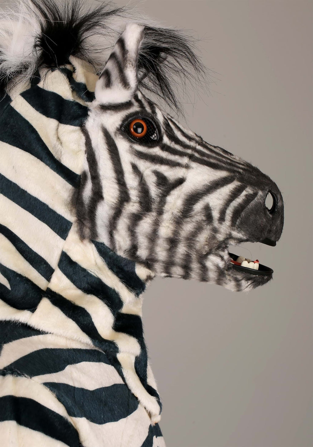 Adult Zebra Sizeuit with Mouth Mover Mask