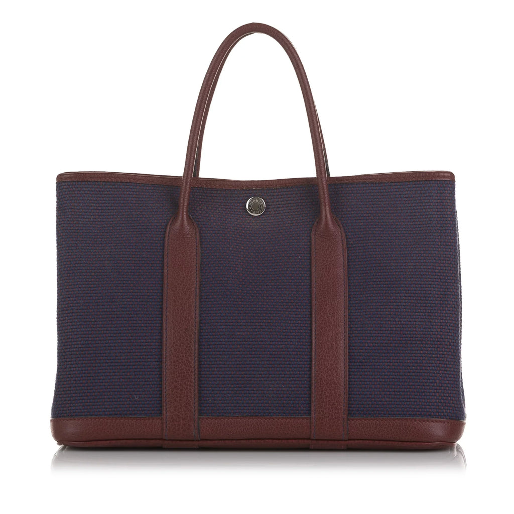 Pre-Owned Authenticated Hermès Toile Garden Party 30 Canvas Fabric Purple Tote Bag Unisex (Good)