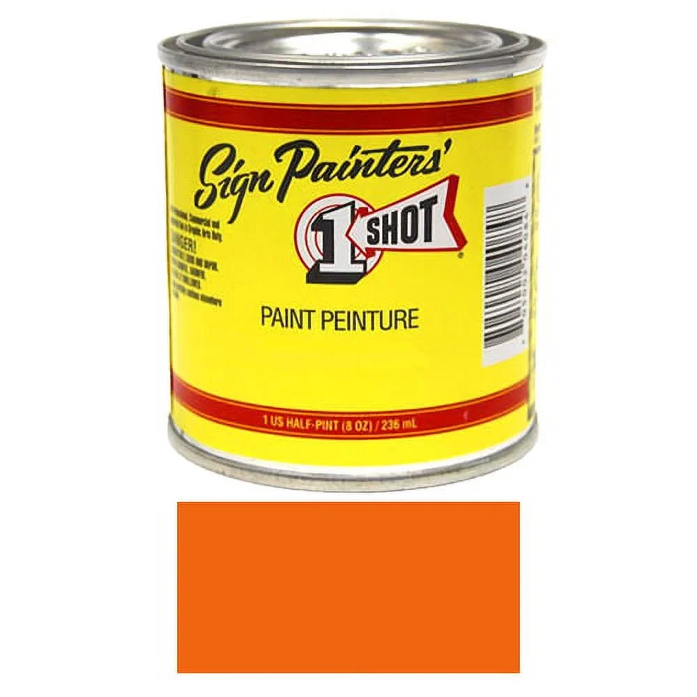 1/2 Pint 1 Sizehot ORANGE Paint Lettering Enamel Pinstriping & Graphic Art