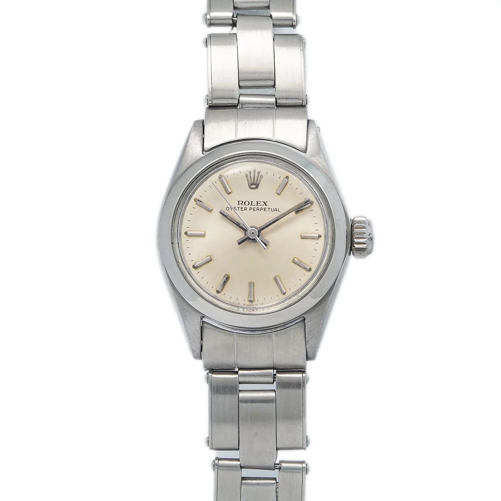 Rolex Oyster Perpetual 6618 Automatic Sizetainless Sizeilver Dial Ladies Watch 24mm