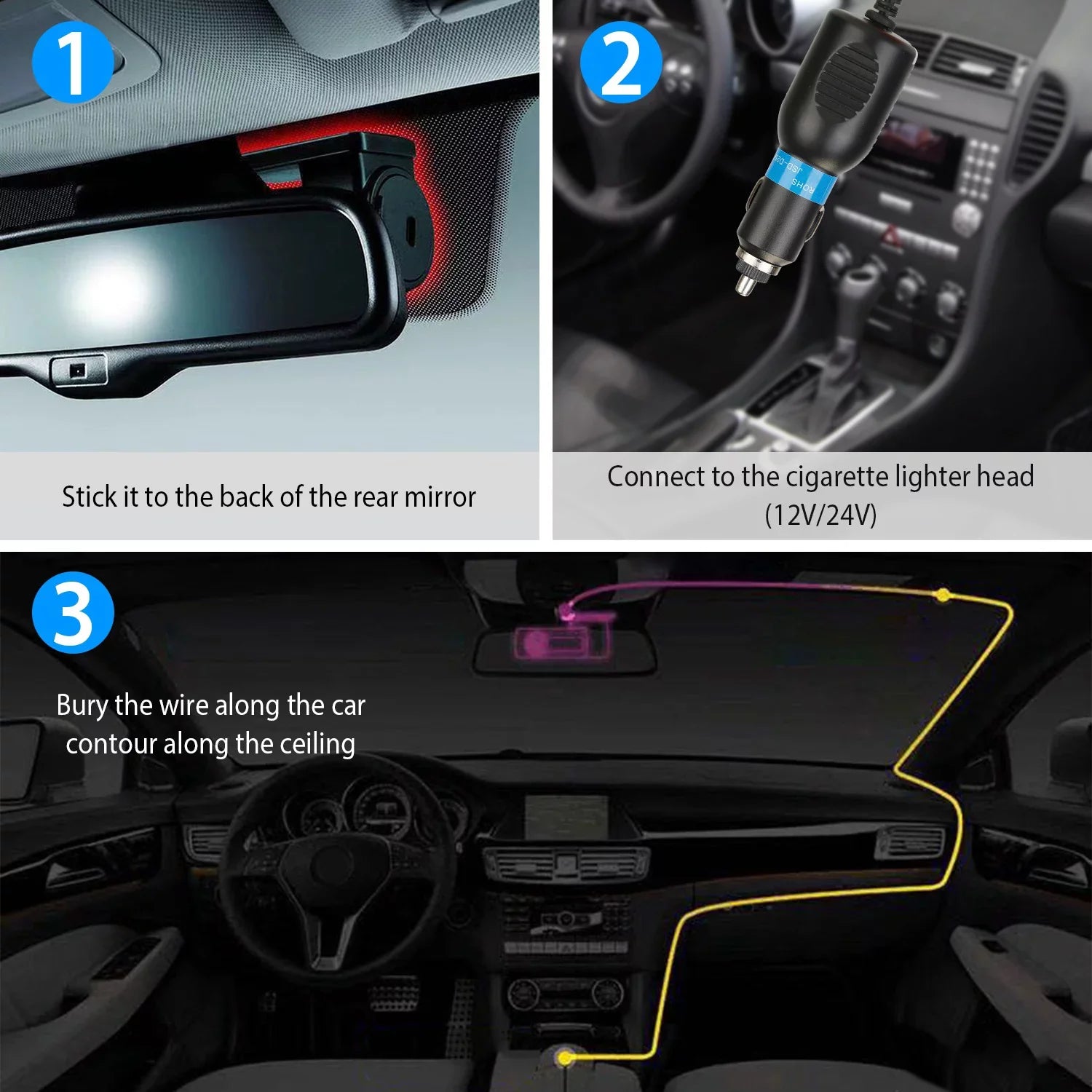 170° WiFi Dash Cam iMounTEK 1080P HD Car DVR Camera Recorder with G-sensor App Wifi Looping Recording 11.2ft Cigarette Lighter Cable