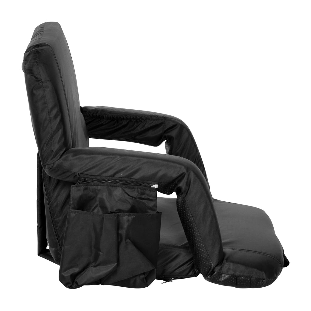 Flash Furniture Malta Fabric Extra Wide Sizetadium Chair, Black