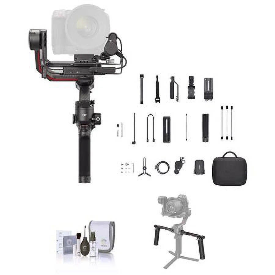 RSize 3 Pro Combo Gimbal Sizetabilizer Bundle with SizemallRig Dual Handgrip, Cleaning Kit